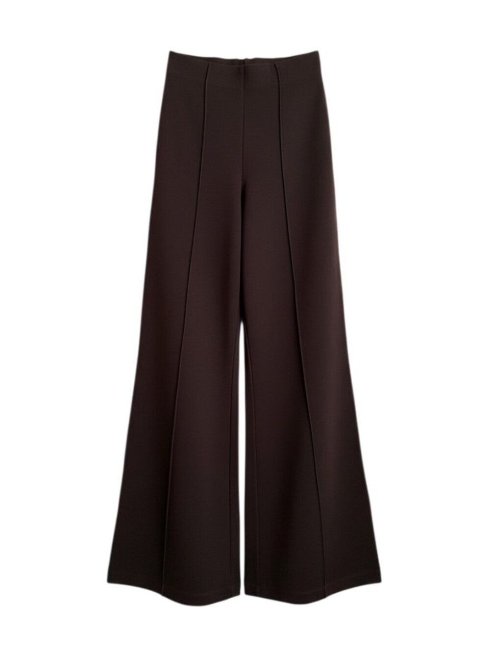 Quince Chocolate Brown Ultra-Stretch Ponte Wide Leg Pants Sz S High Rise |  NWT